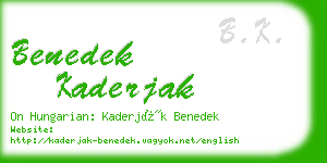 benedek kaderjak business card